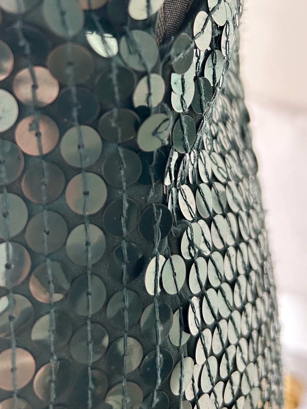 Vintage Niteline Della Roufogali Emerald Green Sequin-Strap Mini Dress - Picture 6 of 10